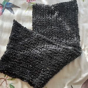 Anthropologie sequined chunky knit eternity scarf